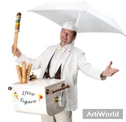 IJsco Figaro Mobiele Espresso Bar Opera Ambulant Mobiel Act Kindershow Boeken